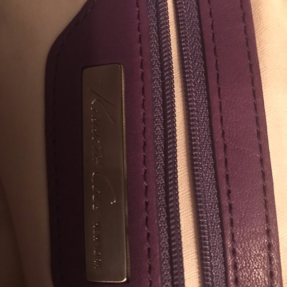 Kenneth Cole Leather Clutch- Purple - Picture 3 of 6